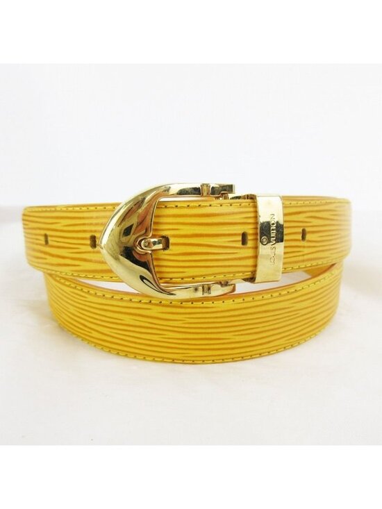 Louis Vuitton Epi Ceinture Plain Belt 85 34 Tassili Yellow Gold Leather